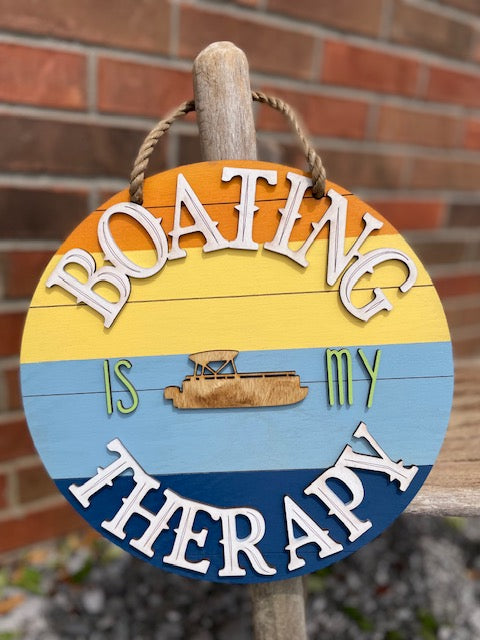 Boating Is My Therapy Doorhanger