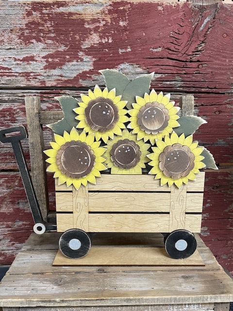 Basket or Wagon Sunflower Interchangeable Insert