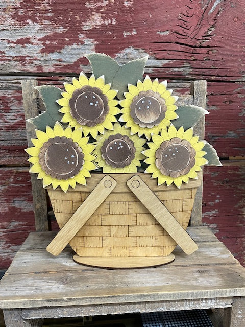 Basket or Wagon Sunflower Interchangeable Insert